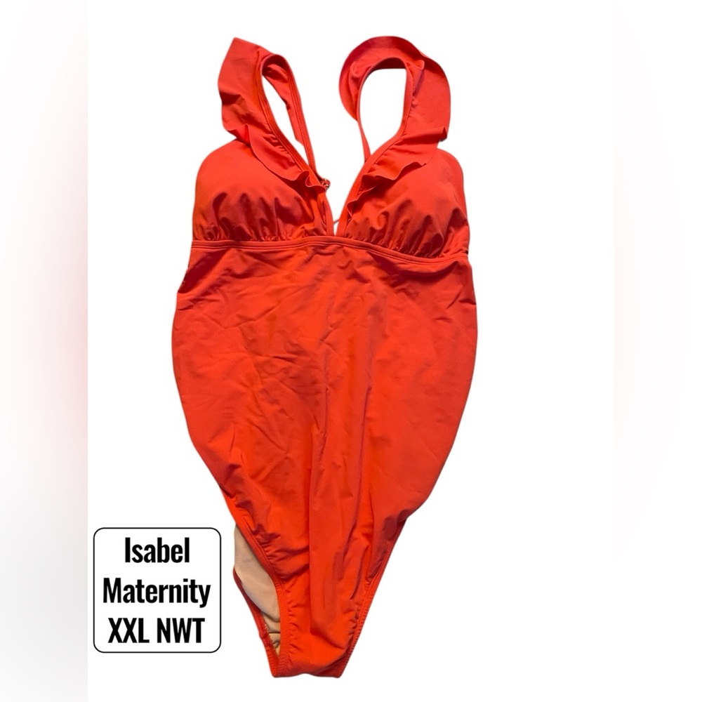 Isabel Maternity Orange one piece swim suit XXL padded bra lining